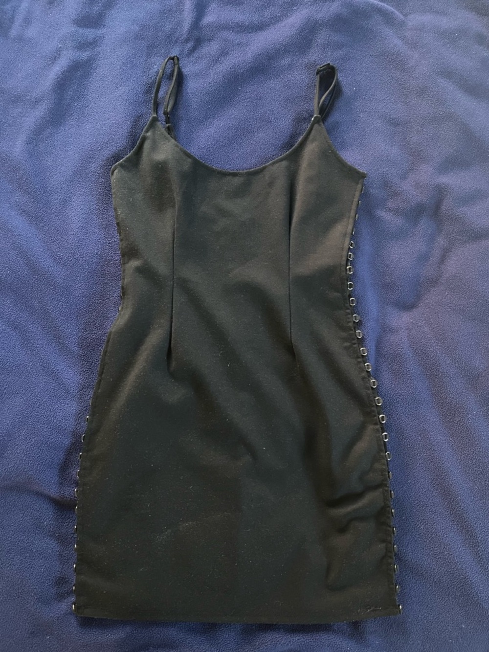 Tobi Black Mini Dress with Side Hook Detail